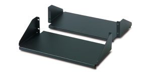 Double Sided Fixed Shelf for 2-Post Rack 250 lbs Black